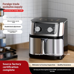 Freidora de aire eléctrica moderna para el hogar con gran capacidad, máquina de cocina de acero inoxidable sin tapa, nuevo diseño <span class=keywords><strong>Visual</strong></span> - Product Image 2