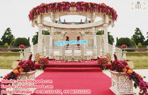 ที่โดดเด่นโกลเด้น Delizio Mandap ฟิจิทำด้วยมือแฟนตาซีชุดแต่งงานสีทอง Mandap ด้านบนแต่งงานไฟเบอร์เสื้อคลุมสีทอง - Product Image 6