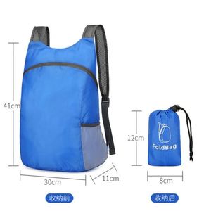 Sac à dos pliable ultra léger résistant à l'eau 15L, sac de sport unisexe à fermeture éclair, sac à dos pliable en polyester pour la randonnée et les voyages - Product Image 4
