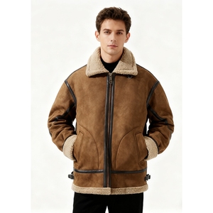 <span class=keywords><strong>Veste</strong></span> en <span class=keywords><strong>cuir</strong></span> velours suédé pour <span class=keywords><strong>homme</strong></span>, doublée polaire, épaisse, en <span class=keywords><strong>cuir</strong></span> et <span class=keywords><strong>fourrure</strong></span>, coupe ample, col oversize, manteau d'extérieur Sehe Fashion - Product Image 1