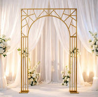 Décoration et fournitures de mariage : Arche décorative durable, moderne et simple, en métal doré géométrique, pour toile de fond carrée