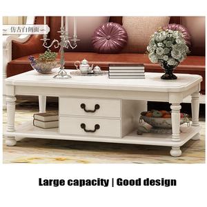 Tavolino da Caffè in Legno Stile <span class=keywords><strong>Country</strong></span> Francese di Lusso Moderno Bianco per Soggiorno - Product Image 2