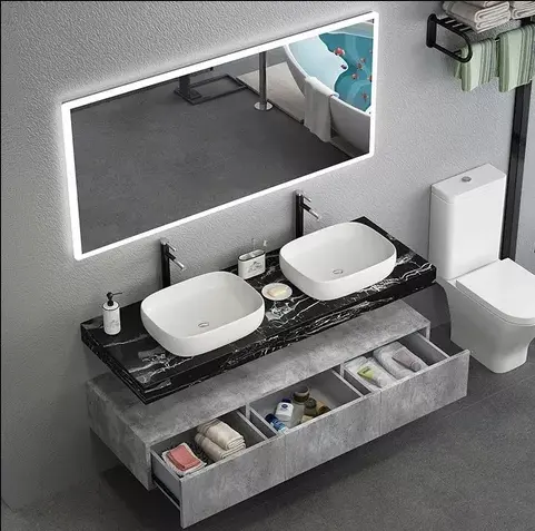 High quality vanity floating bathroom cabinet with mirror