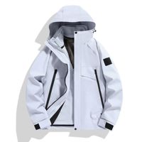 Veste de randonnée, d'escalade et de trekking imperméable, coupe-vent, respirante, à capuche, de couleur unie, avec coutures techniques personnalisables