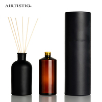 Nouveau style diffuseur de parfum d'ambiance de luxe pour la maison, en bouteille de verre avec bâtonnets en fibre, marque privée