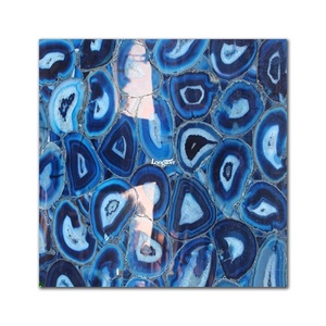 Mármol moderno de encargo del ónix de la encimera del ónix del vestíbulo del hotel de lujo de la piedra azul de la gema - Product Image 5