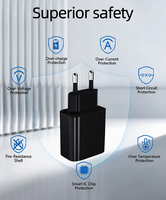 Adaptateur mural GaN rapide 20W 5V/3A PD QC3.0 Type-C avec protection OVP/OCP pour téléphones, tablettes, ordinateurs portables, montres connectées, écouteurs