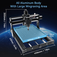 Mini routeur de bureau CNC 4030 Pro 3 axes 500W pour le travail du bois, moteur pas à pas NEMA 23, broche simple, contrôle GRBL, table en aluminium