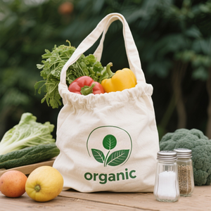 Sacs en coton biologique à enroulement pour les courses, sac en filet réutilisable pour les légumes, les fruits et le sel, sac <span class=keywords><strong>bio</strong></span> écologique - Product Image 1