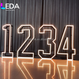 LEDA Birthday Party Decoration Metal Rgb Collapsible <b>Led</b> large 4Ft Neon Marquee Number Stand Foldable Light Up <b>Letter</b> Number Lig - Product Image 6