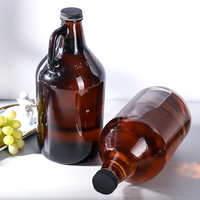 Bouteilles d'eau personnalisées gravées 1L & 2L sans BPA en verre clair ambré pour vin et bière de Californie 64oz demi-gallon pour tequila