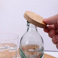 Aimant de réfrigérateur promotionnel rond en bois de bambou, ouvre-bouteille pour cadeau de mariage