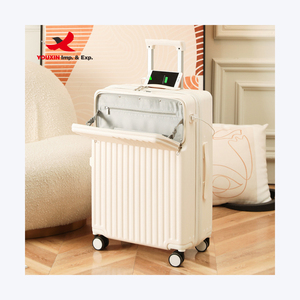 Manufacturer PC Luggage Travel Bags Front Open Luggage Business <b>Suitcase</b> with Front Pocket Luggage with Cup Holder - Product Image 2