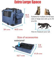 Échantillon gratuit Grande cage de transport pour chats Bouton de caisse pour animaux de compagnie portable à côtés souples Bac à litière pliable de luxe moderne Cage pour animaux de compagnie pour voiture