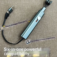 Câble de stockage en métal Phantom Sound Six-en-un 225W à charge rapide Type-C avec transfert de données pour téléphone portable