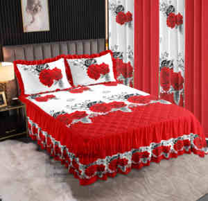 Listo para Enviar: Juego de 7 Piezas de Cubrecama Acolchado Tamaño King con Cortinas, Cubrecama de Lujo, Juego de Sábanas, Precio al por Mayor - Product Image 3