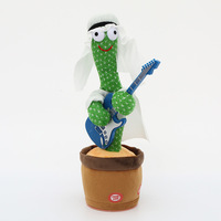 Cactus dansant et chantant 2022, 32 cm, rouge, hijab, design arabe, 120 chansons, charge USB