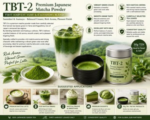 Té Verde Matcha en Polvo de Primera Calidad TBT-2, Mezcla Japonesa de Primera Cosecha Yame Kagoshima, Saemidori Asatsuyu, 2 kg, Venta al por Mayor - Product Image 5