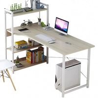 Bureau d'ordinateur moderne simple, pas cher, de petite taille avec étagères B209