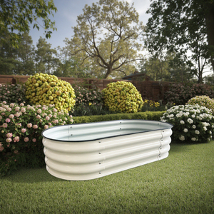 Bán buôn lớn mạ kẽm thép không gỉ planter Kit OEM ODM hình bầu dục lớn lên vườn giường nhà dài gốc Rau trang trí - Product Image 3