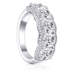 Anello da sposa geometrico scintillante per donna, elegante gioiello da dito alla moda - Product Image 4