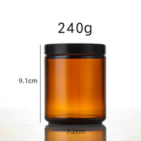 Emballage de soins personnels 500ml 1L bougies 8oz Transparent 240g verre ambré corps beurre crème pour la peau pot avec bouchons en métal noir