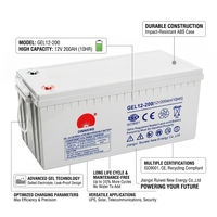 Batterie GEL 12V 33Ah 200Ah à décharge profonde et longue durée de vie, 3000Wh, pour stockage d'énergie solaire, compatible OEM, pour appareils électroménagers, UPS, EPS et usage domestique