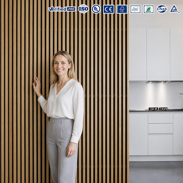 WPC Easy Installation 3D Model Design Wpc Ceiling Cladding Panel Wood Veneer Wall Slat Panel Panelling