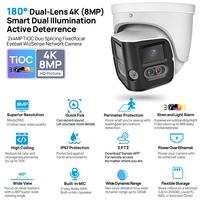 Cámara IP Panorámica HDW 3849 de 8MP OEM 180 °   Cámara de Red Colorvu TiOC 2.0 Wizsense con Alarma de Luz y Sonido