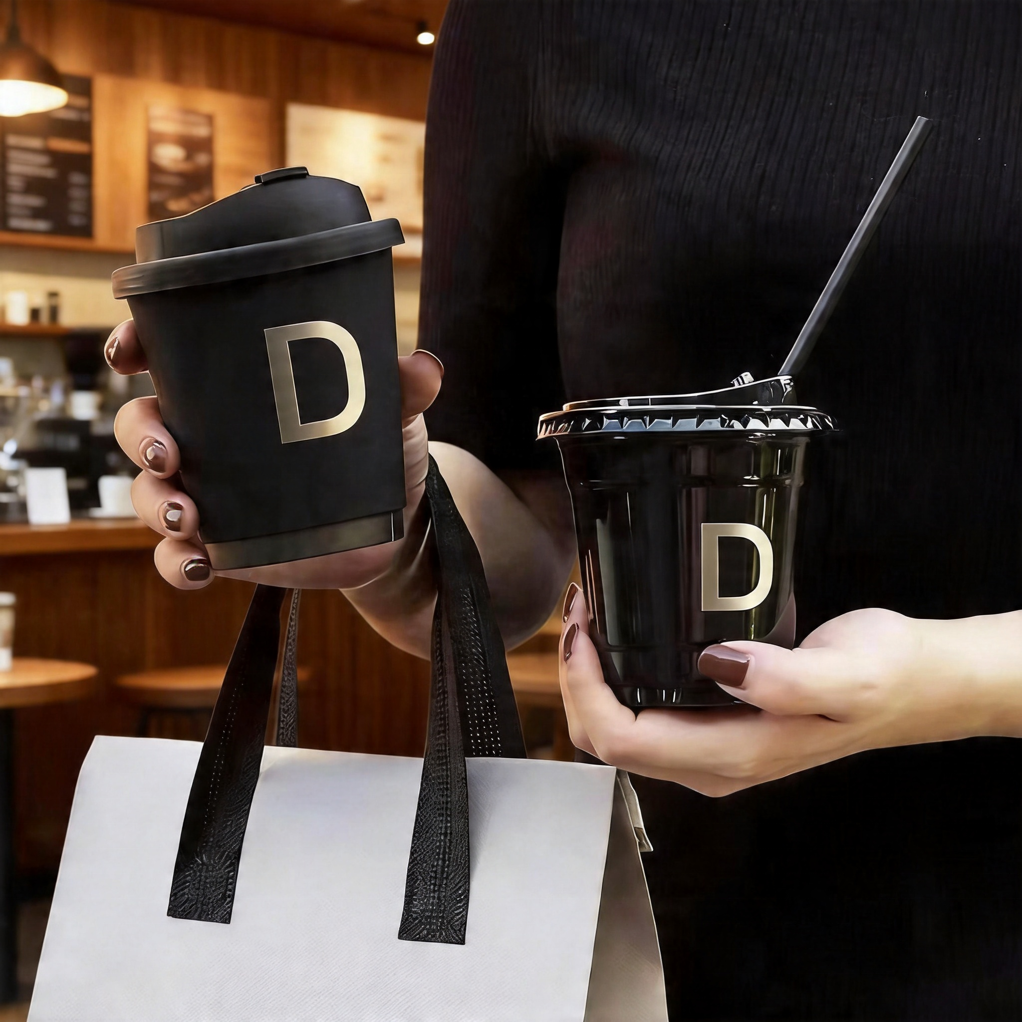 ETpack Disposable Double Wall Paper Cup for Hot Drink Custom Logo Accept 8/12/16/20oz Paper Cup for Coffee Cup and Hot Drinks