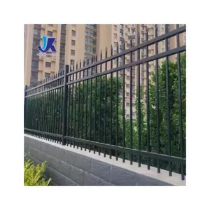 Factory Direct Supply Of Powder-Coated Black Wrought Iron Fence With Zinc Steel Guard Rails Size 1.8*2.4m