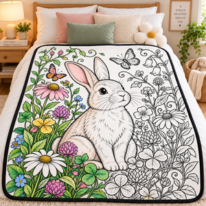 Custom Pattern DIY Graffiti <b>Blanket</b> Hand Painted Washable Rabbit Style Flannel Coloring <b>Blanket</b> for <b>Kids</b> Children - Product Image 3