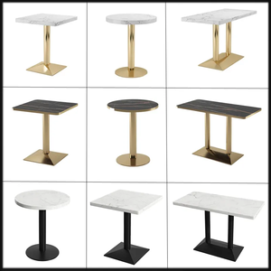 Lusso moderno tavolo da pranzo in marmo sinterizzato dorato <span class=keywords><strong>per</strong></span> caffè bistrot Bar Coffee Shop <span class=keywords><strong>ristoranti</strong></span> uso esterno Hotel - Product Image 2