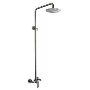Set Doccia Moderno Monofunzione in Acciaio Inox con Valvola Miscelatrice Sollevabile, Suite Doccia Semplice per Piscina e Bagno - Product Image 1