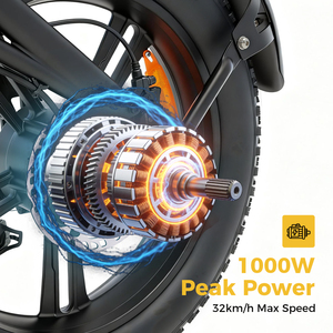 Bicicleta Eléctrica Plegable Warehouse S6 Pro de 20 Pulgadas con Frenos de Disco, Llantas Anchas y Motor sin Escobillas para Adultos - Product Image 2
