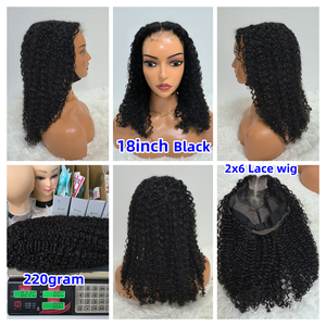 Letsfly Promoción de $62, Pelucas con Cierre de Encaje 2x6 con Raya en el Medio, 18 Pulgadas, Rizado Jerry, Pelucas de Cabello Humano 100%, Precio al por Mayor Disponible - Product Image 2