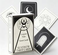 Boîte de rangement personnalisée OEM pour jeu de tarot, finition brillante, avec estampage à chaud doré et guide à bords dorés pour divination oraculaire