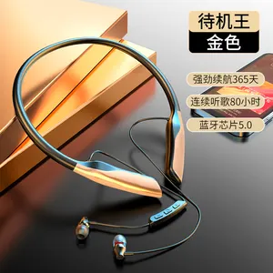 Popüler moda kulak uzun pil ömrü kablosuz manyetik bt5.0 boyun bandı spor kulaklık açık koşu kulaklık