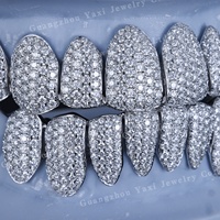 Grillz dentaire unisexe Hip Hop en Or massif 14K et Moissanite taille brillant S925, certifié par une tierce partie