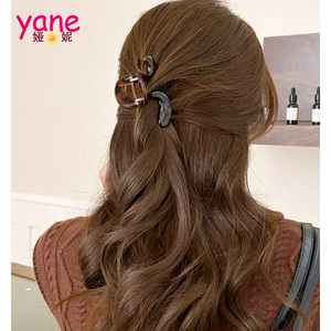 Women's Fall and Winter Relaxed High Ponytail Half Tie Hair <strong>Fascinator</strong> Geometric Wave <strong>Small</strong> Clip Made of Acetate Temperament - Product Image 3