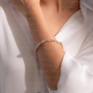 Bracelets fins exclusifs pour femmes Marque de mode ethnique Classic Diamond 14Kt 3.60ct IGI Certified Luxury Gold Plating Rose Gold - Product Image 2