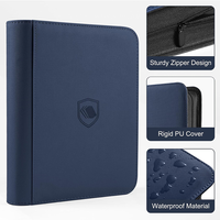 Álbum de Tarjetas Premium con Logotipo Personalizado, 9 Bolsillos, Cierre de Cremallera, Compatible con Toploaders Estándar de 35pt para Todas las Tarjetas Deportivas TCG