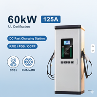 Nouvelle station de recharge rapide pour véhicules électriques DC certifiée CE, OCPP IP54 CCS2 GBT Chademo 60-240kW 250A, avec écran LCD de 32 pouces/55 pouces