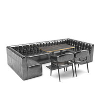 Meubles de bar de luxe pour boîte de nuit, ensemble de sièges en cuir sur mesure, banquette longue pour restaurant, canapé moderne, table et chaises de salle à manger pour pub