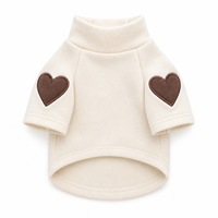 Pull pour chien à col montant avec applique cœur et fermeture à boutons sur le devant, coupe ajustée pour petits chiens, en tricot doux et chaud, idéal pour l'hiver des chiots, vente en gros