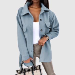 Abrigos de Moda para Mujer, Talla Grande, Color Sólido, Elásticos, con Bolsillos, para Otoño - Product Image 6