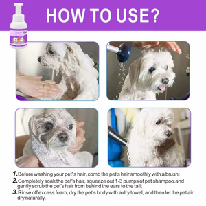 <span class=keywords><strong>Dog</strong></span> Body <span class=keywords><strong>Wash</strong></span> 300ml Esencia de té verde Aceite Limpiador Refrescante Control de aceite Potente eliminación de ácaros Espuma de lujo - Product Image 3