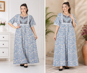 Women's Organic Cotton Midi Tunic <b>Dress</b> Comfortable Tiered Flared Design Romantic Stylish <b>Custom</b> <b>Dress</b> - Product Image 2