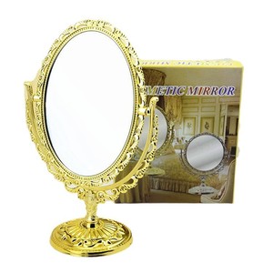 Specchio per il trucco decorativo Double-face retrò fatto a mano moderno dorato europeo economico per la camera <span class=keywords><strong>da</strong></span> letto - Product Image 3