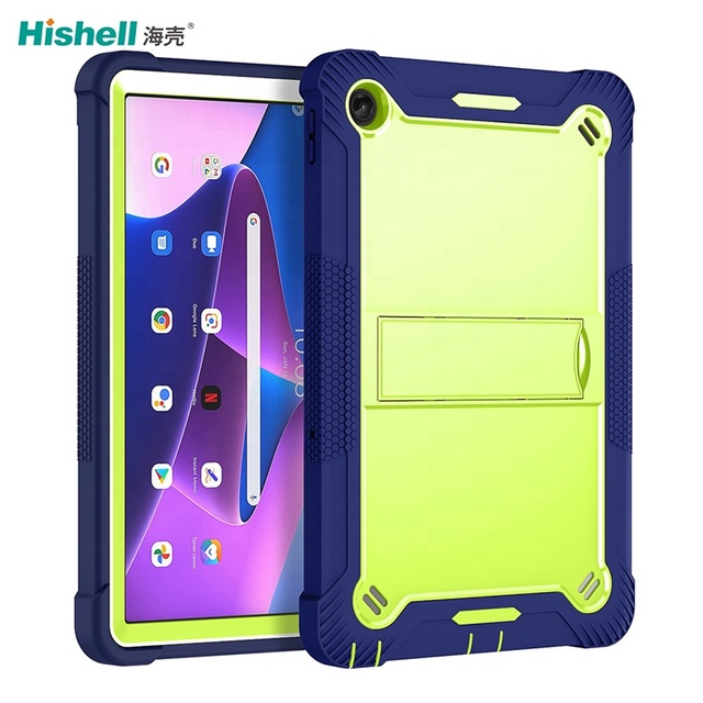 Shockproof Fully Body Protective 3 in 1 PC TPU Anti-falling Tablet Case Cover With Kickstand for Lenovo Tab M10 Plus